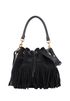 Medium Emmanuelle Fringe Bucket Bag, front view